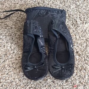 Black Sequin Ballet Soft Flats